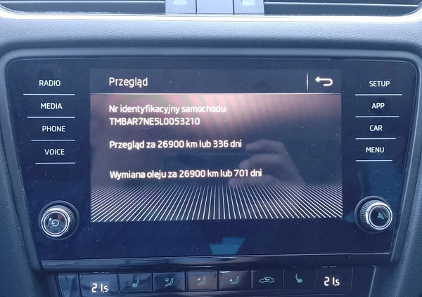 Skoda Octavia cena 67900 przebieg: 149374, rok produkcji 2019 z Trzciel małe 277